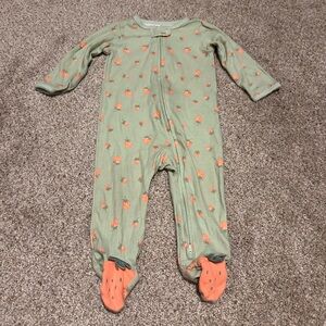 Carter's Kids Green and Orange Footed One Piece
